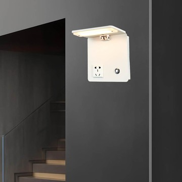 LED 4W 3200K 附國際牌5孔插座壁燈  F13-52-253-2