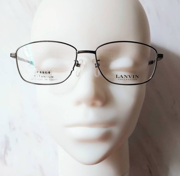 法國Lanvin 鈦合金 古銅鏡面金屬 鑲嵌logo超彈性金屬鏡框眼鏡