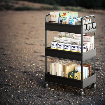 窄款置物架落地廚房移動衛生間夾縫收納櫃免打孔浴室小推車免矧棻