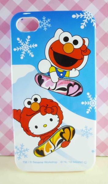 【震撼精品百貨】Hello Kitty 凱蒂貓~HELLO KITTY iPhone4手機殼-芝麻街聯名款-藍滑雪