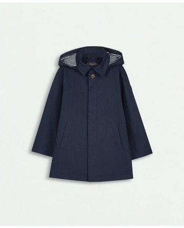 Brooks Brothers Boys Rain Car Coat With Removable Hood | Navy | Size 10