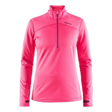 【Craft】女 Pin Half Zip 長袖拉鍊中層衣.排汗衣.上衣.立領衫_1905361-720785 桃紅