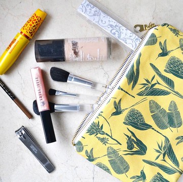 aLoveSupreme/南非文青設計師手繪多彩化妝包_黃色非洲植物園