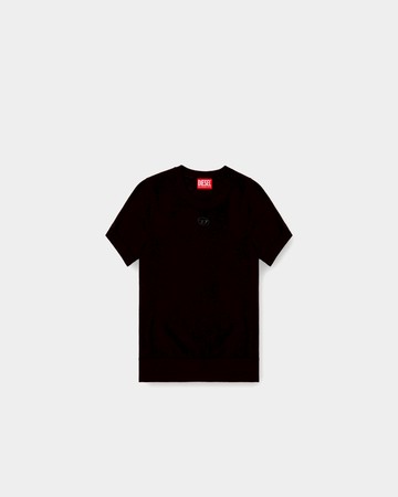 羊毛短袖T-Shirt - 黑 / S