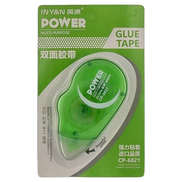 INYAN 英源文具 滾輪式雙面膠帶 3件組 強力粘著 進口品質  顏色隨機  1組