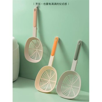 日本硅膠耐高溫食品級大漏勺家用廚房長手柄撈面勺漏勺瀝水笊籬