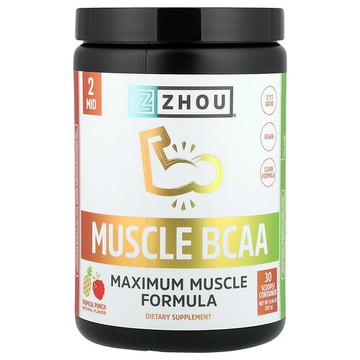 Zhou Nutrition, 肌肉支鏈氨基酸，熱帶賓治，9.06 盎司（257 克）