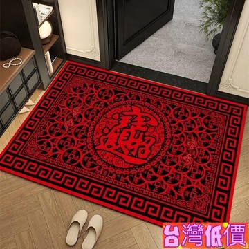 悅裳💎台灣免運💎門口地墊玄關進門門口腳墊門廳過道門墊吸水腳踏墊喜慶地毯式裁剪 DJC8