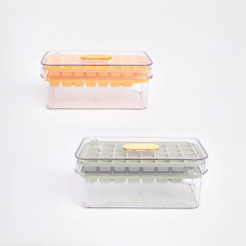 樂趣按壓2層製冰盒 (綠黃混色) 隨機出貨