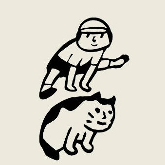 S~XL 人與貓 跳馬遊戲 文青系純棉 短T 情侶T【Y1075】MIT 情侶裝 短袖T恤 台灣製造 快速出貨 單純簡約