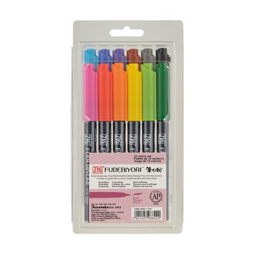 Kuretake 吳竹 ZIG 筆日和水彩軟筆刷 十二色組  多色  1盒