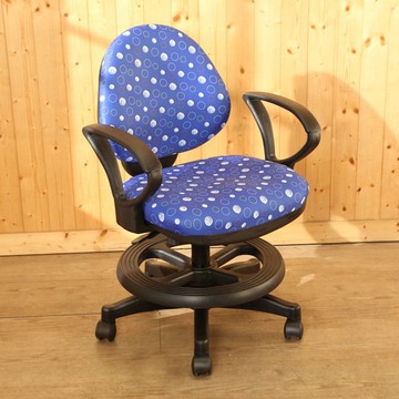 【BuyJM】圈圈附腳踏圈活動輪扶手兒童椅/電腦椅藍色