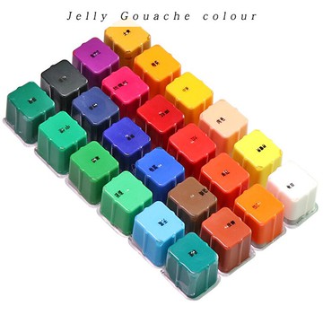 馬蒂斯水粉果凍24色33ml兒童練習便攜專業廣告畫顏料可水洗水粉畫