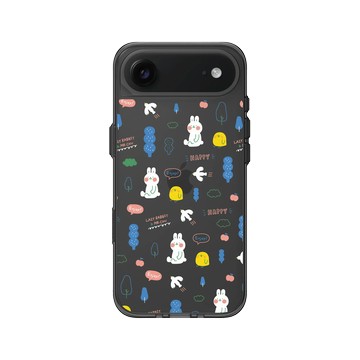iPhone Air Clear (相機按鈕) 酷墨灰 - 懶散兔與啾先生 Lazy Rabbit and Mr.Chu - 塗鴉