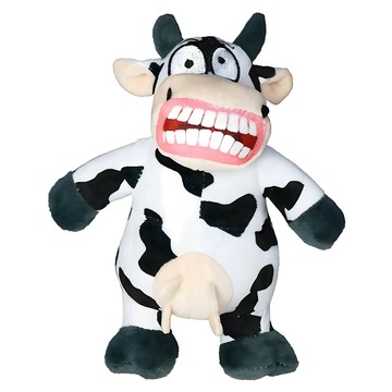 ownat 歐娜特 Mighty 犬貓玩具 憤怒動物  1個  小(17 x 5 x 20cm)  大嘴牛 黑色 + 白色 + 米色