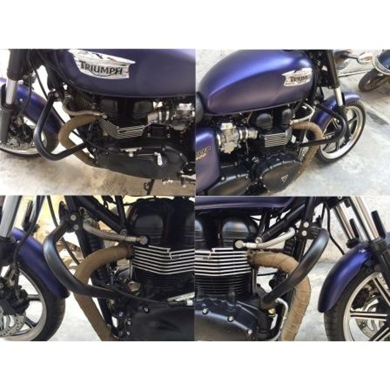 TRIUMPH BONNEVILLE ボンネビ T100 T900 10-16年エンジンガード黒 a42