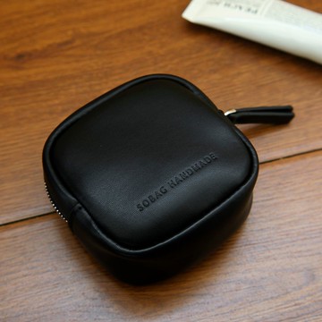 sobag真皮質感日系硬幣零錢手拿包可愛文藝迷你口紅化妝包鑰匙包