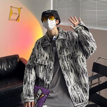 水洗牛仔外套男生春秋潮牌ins港風炸街工裝夾克痞帥高級感上衣服