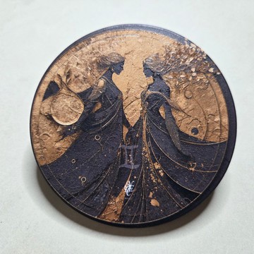 雙子座 晶雕陶瓷吸水杯墊