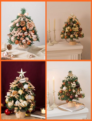 可開發票聖誕樹小型桌面迷你樹diy套餐擺件聖誕節裝飾品帶燈ins風家用布置  森馬先生旗艦店