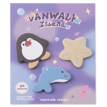 Vanwalk 出走 泡泡島小夥伴便利貼 K537 10g  藍色 + 黃色 + 黑色  1入  1個