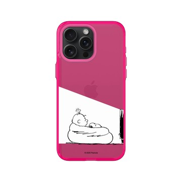 iPhone 15 Pro Max Clear 粉漾桃 - 史努比 Snoopy - Snoopy&Charlie Brown追劇時間