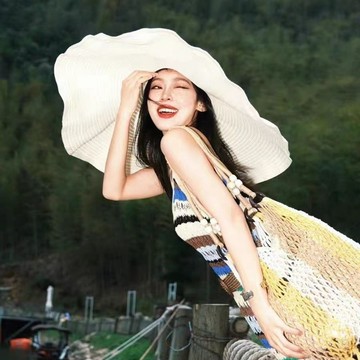 加大檐遮陽帽子 女夏天 度假海邊沙灘帽 戶外遮臉防紫外線太陽帽