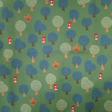 獨家設計 草綠色漂亮園林 印花布 純棉 防潑水零錢包 長夾 女鞋