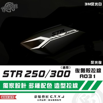 彩貼藝匠 STR 250／300（通用）後側殼 拉線A031（一對）3M反光貼紙 ORACAL螢光貼 拉線設計 裝飾