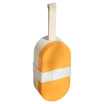 毛皇上 寵物隨行2用杯 雪糕款 雙格設計 寵物飲水餵食一次搞定  黃色/白色  1個