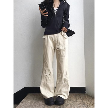 Codibook｜韓國 ondeed 休閒剪接口袋棉質寬褲［預購］長褲 工裝褲 女裝