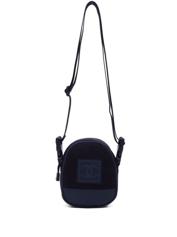 CHANEL Pre-Owned - 2003-2004 Sports logo-appliqué shoulder bag - women - Canvas - One Size - Black