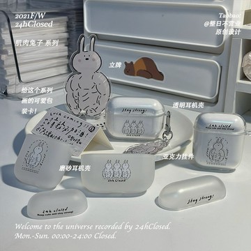 ✦Closed✦肌肉兔子 Airpods 1 2 3 Pro2 Pro 透明 可愛 防摔 耳機套 蘋果 保護殼