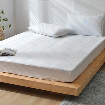 LoveCity 寢城之戀 台灣製 頂級tencel天絲針織 專業級100%防水床包式保潔墊(150x200公分)  1入  White