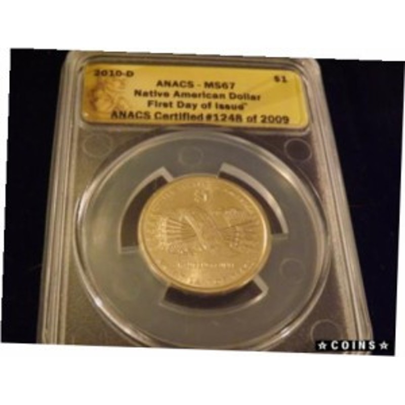 アンティークコイン 2010-D $1 Sacagawea ANACS MS 67 | LINEショッピング