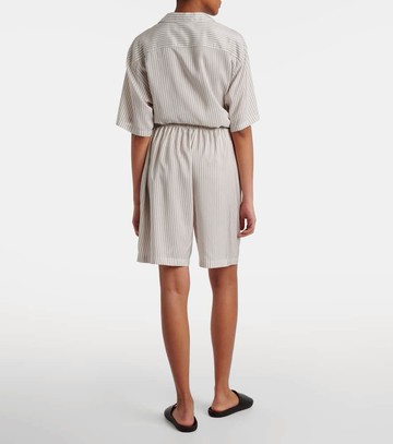 The Row Zinnia striped silk shorts