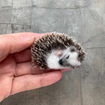 針刺刺猬動物胸針女用 Hedgie 羊毛別針禮物寵物複製品