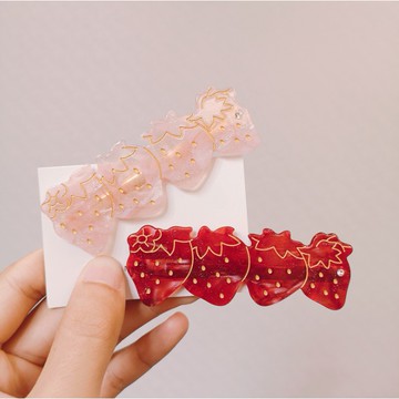 ▪ NANA ▪ H07 氣質少女草莓造型 鴨嘴夾 髮夾 可愛瀏海一字夾