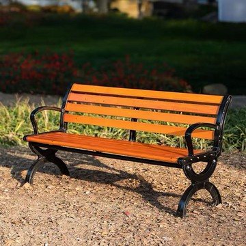 公園椅戶外長椅庭院雙人靠背長條凳子室外防腐木塑木休閑座椅鐵藝
