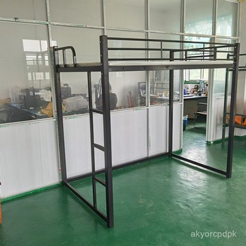 小紅書衕款 🏠 單人小戶型省空間高架床上床下空職工宿捨鐵藝床租房閣樓床壘德株 BQ7I