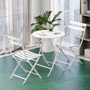 免運 可開票 網紅陽臺可折疊小桌椅三件套奶茶店外擺戶外室外咖啡休閑套裝組合 快速發貨