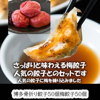 ふるさと納税 春日市 春日で人気の餃子屋貴月の博多骨折り餃子50個・梅餃子50個