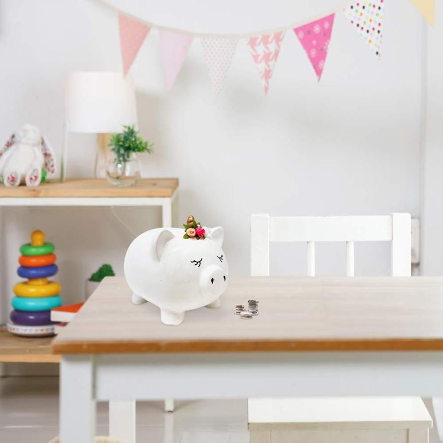 Isaac Jacobs Ceramic Pigicorn Money Bank, Cute Piggy Bank, Princess Unicorn