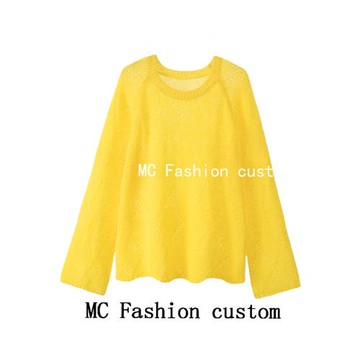 品牌折扣黃色針織上衣女春季2025新款軟糯慵懶風寬松套頭毛衣外穿