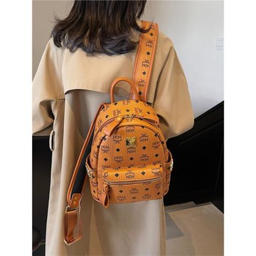 木子街鉚釘女時尚印花休閑雙肩包