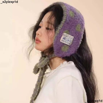 大促銷冬 秋冬耳罩 保暖 防風耳套 韓系可愛多用羊羔毛波點繫帶圍脖耳罩女保暖百搭顯臉小護耳帽圍巾