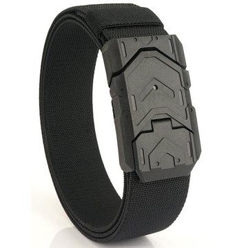 帆布腰帶磁力無金屬磁吸戰術戶外快拆自動扣訓練松緊彈力編織皮帶