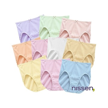 Nissen 純棉羅紋高腰內褲 10件組 舒適設計