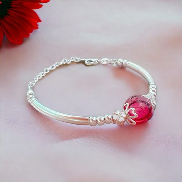 【訂製胎毛手鐲】彌月禮物*出生紀念*純銀胎毛手鐲_幸運草(五色)