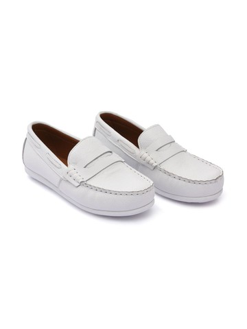 Moustache - faux leather penny loafers - kids - Leather/Artificial Leather/Rubber - 37 - White